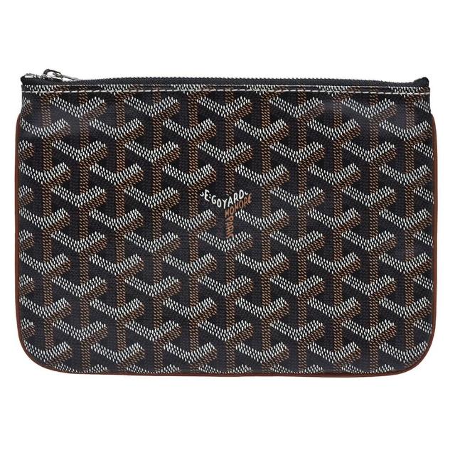 【GOYARD 高雅德】經典Senat Pouch PM塗層帆布LOGO牛皮萬用拉鍊拉鍊手拿包(棕SENAT2PMLTY09CL09P-BROWN)