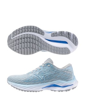 【MIZUNO 美津濃】WAVE INSPIRE 20 SW 女款 支撐型 超寬楦 慢跑鞋 灰水藍(J1GD244625)