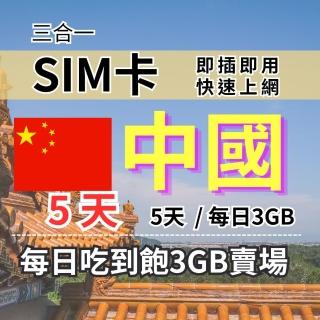 【CPMAX】中國旅遊上網 5天每日3GB 高速流量(中港澳上網 SIM25)
