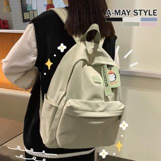 【Amay Style 艾美時尚】旅行後背包 書包 日韓學院風可愛動物掛飾雙肩後背包(5色.現貨+預購)