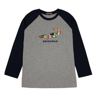 【Crocodile Junior 小鱷魚童裝】『小鱷魚童裝』經典鱷魚印圖撞色T恤(U64462-23 小童款)