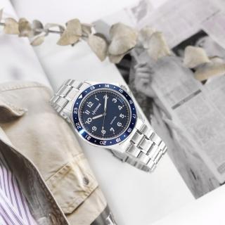 【LICORNE】數字刻度 藍寶石水晶玻璃 夜光指針 不鏽鋼手錶 藍色 42mm(LT161MWNA-N)