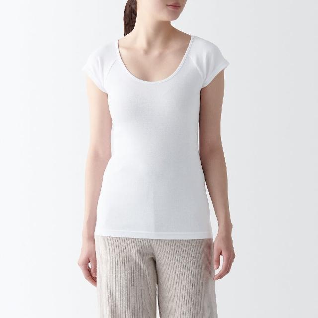 【MUJI 無印良品】女有機棉針織法式袖T恤(共3色)