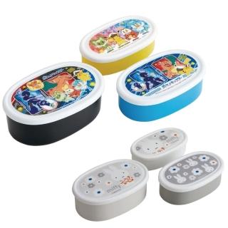【小禮堂】Skater 橢圓形保鮮盒 3入組 寶可夢 米飛兔(平輸品)