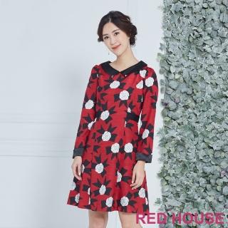 【RED HOUSE 蕾赫斯】玫瑰蝴蝶結洋裝(共2色)