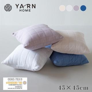 【YARN HOME】日本製純棉針織格紋枕套45×45cm UKIHA系列(通過OEKO-TEX Standard 100檢驗)