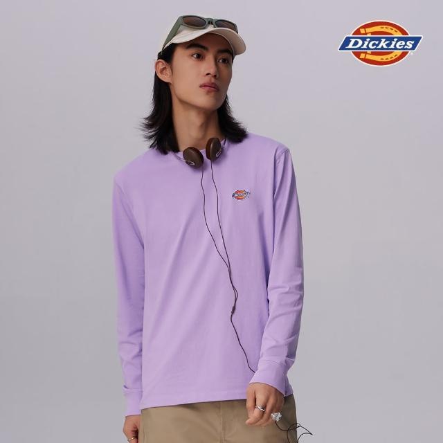 Dickies】男款薔薇紫純棉經典三色Logo長袖T恤｜DK010983E61 - momo購物