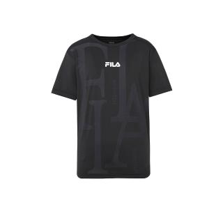 【FILA官方直營】男LYCRA彈性圓領T恤 機能T恤-黑(1TEY-1600-BK)