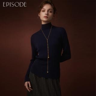 【EPISODE】經典舒適百搭半高領羊毛針織衫135502（深藍）