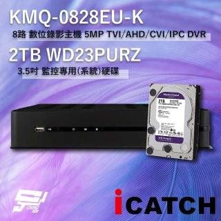 【CHANG YUN 昌運】ICATCH 可取 KMQ-0828EU-K 8路 數位錄影主機 + WD23PURZ 紫標 2TB
