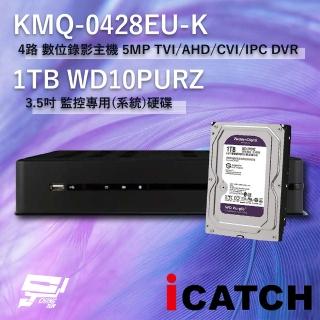 【CHANG YUN 昌運】ICATCH 可取 KMQ-0428EU-K 4路 數位錄影主機 + WD10PURZ 紫標 1TB