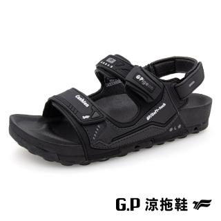 【G.P】防水機能柏肯兒童磁扣兩用涼拖鞋G9509B-黑色(SIZE:31-35 共三色)