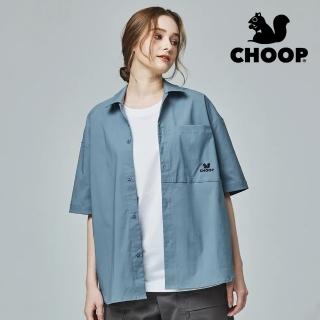 【CHOOP】小松鼠 日系防潑水寬版襯衫(藍色)