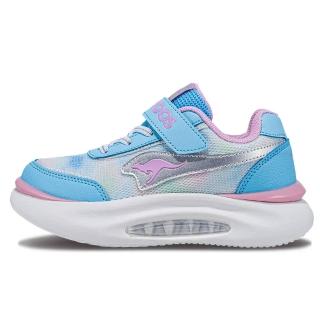 【KangaROOS】美國袋鼠鞋 童鞋 BREAK 美式厚底貝果氣墊運動鞋 藍粉(KK41515)
