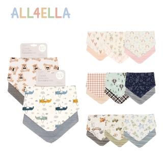 【All4Ella】雙面純棉領巾造型圍兜 2入(三角巾 圍嘴兜 嬰兒口水巾 吸水圍兜)