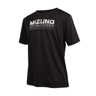 【MIZUNO 美津濃】男短袖T恤-上衣 休閒 慢跑 黑白(32TAB01009)