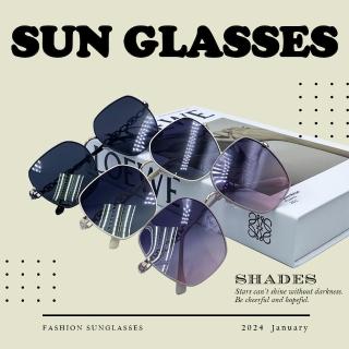 【GUGA】金屬偏光太陽眼鏡 氣質霧感 大框型顯臉瘦(UV400 100%紫外線 不鏽鋼材質)