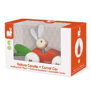 【Janod】經典設計木玩-紅蘿蔔賽車(J08247)