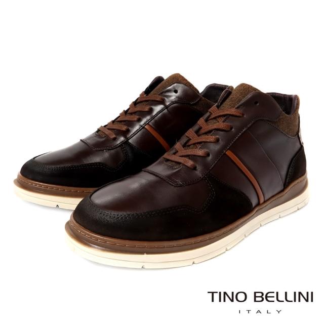 【TINO BELLINI 貝里尼】男款 葡萄牙進口中筒休閒鞋HM4T019-6(可可色)