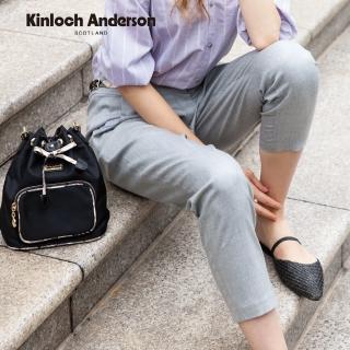 【Kinloch Anderson】抽褶格紋腰畔休閒長褲 金安德森女裝(KA0972004 灰/黑)