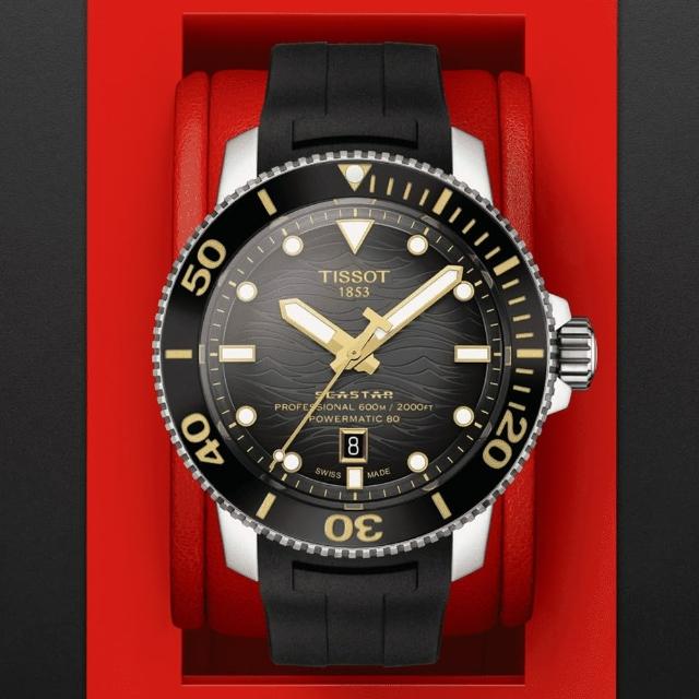 【TISSOT 天梭 官方授權】SEASTAR 2000 海洋之星 陶瓷錶圈 600米潛水機械腕錶 母親節 禮物(T1206071744101)