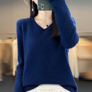 【米蘭精品】羊毛衫針織毛衣(純色保暖套頭長袖女上衣9色74hk52)