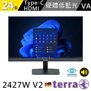 【terra 沃特曼】2427W V2 24型 VA 100Hz 廣視角無邊框螢幕(3年保固/內建喇叭/零閃屏、硬體低藍光)