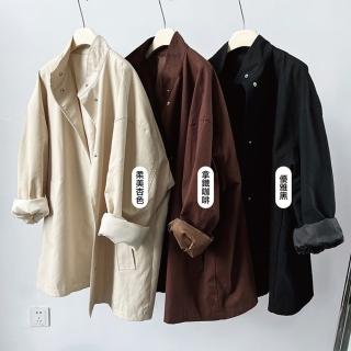 【Nicoco daily】天絲棉短款立領風衣(3色)