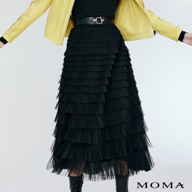 【MOMA】優雅層次荷葉蛋糕裙(黑色)