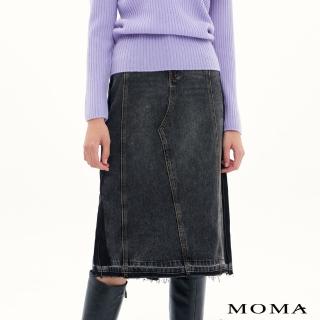 【MOMA】率性水洗牛仔鉛筆裙(黑色)