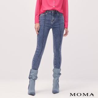 【MOMA】立體中線瘦腿牛仔褲(藍色)