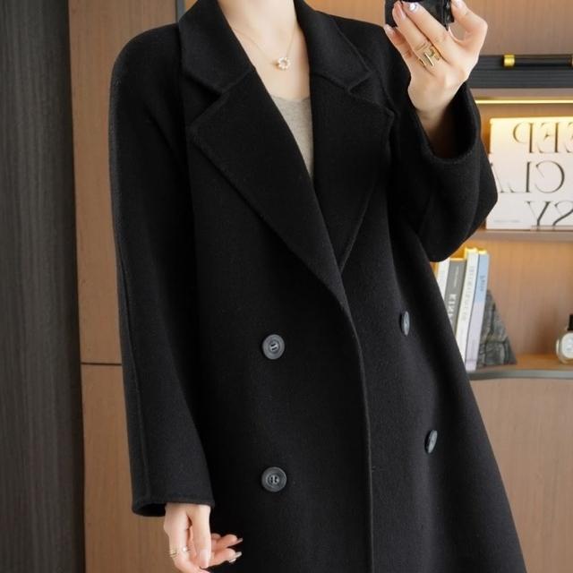 【巴黎精品】羊毛大衣毛呢外套(純色寬鬆氣質長款女外套4色a1dg46)
