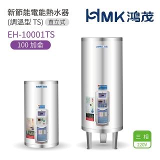 【HMK 鴻茂】100加侖 直立落地式 新節能電能熱水器 調溫TS型(EH-10001TS 不含安裝)
