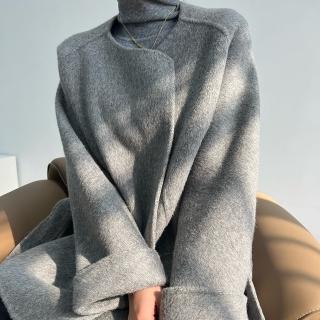 【巴黎精品】羊毛大衣毛呢外套(短款加厚連帽雙面呢女外套2色a1dg1)