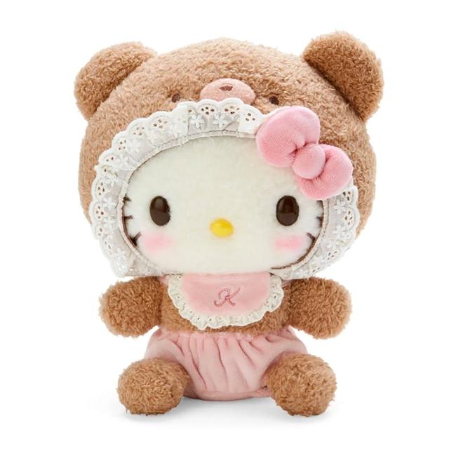 【SANRIO 三麗鷗】拿鐵小熊系列 熊寶寶造型絨毛娃娃 Hello Kitty