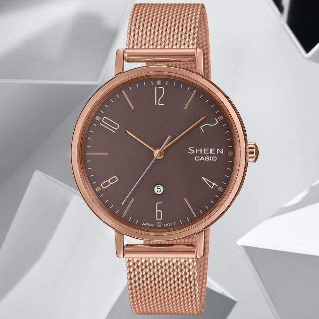【CASIO 卡西歐】SHEEN 現代極簡時尚腕錶 禮物推薦 畢業禮物(SHE-4562PGM-5A)