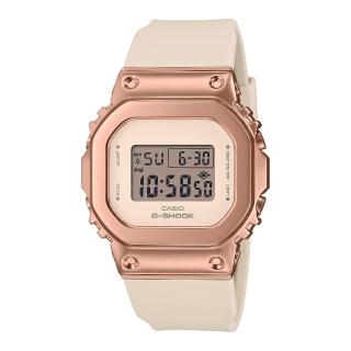【CASIO 卡西歐】高質感風格輕盈舒適方形時尚腕錶 粉紅金 38.4mm(GM-S5600UPG-4)