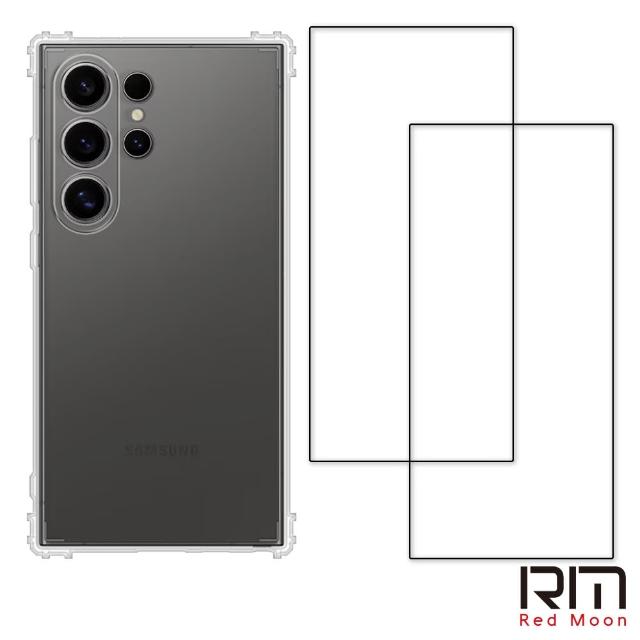 【RedMoon】三星 S24 Ultra 5G 6.8吋 手機殼貼3件組 鏡頭全包式軍規殼-9H玻璃保貼2入