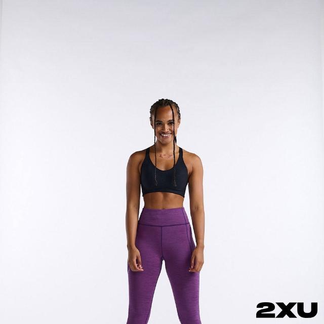【2XU】女 Aero跑步高腰壓縮長褲(紫/反光紫)