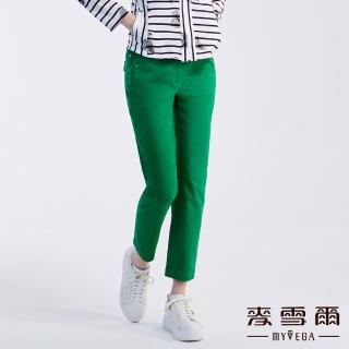 【MYVEGA 麥雪爾】高含棉彈力單釦長褲-綠(2024春夏新品)
