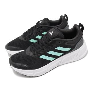 【adidas 愛迪達】慢跑鞋 Questar 男鞋 黑 綠 緩衝 透氣 輕量 環保 運動鞋 愛迪達(HP2438)