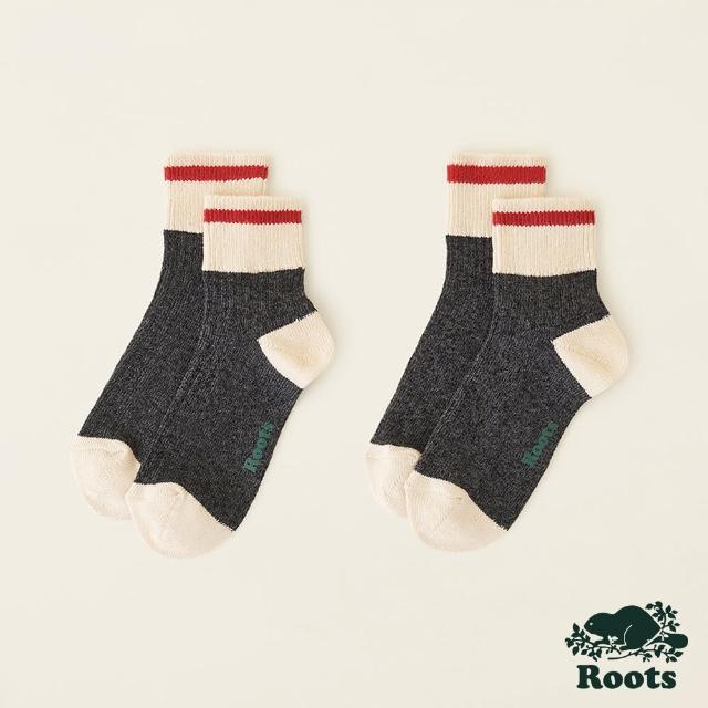 【Roots】Roots 配件- COTTON CABIN 踝襪-2入組(黑色)