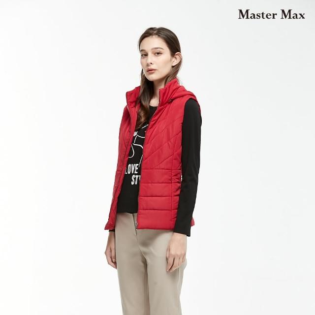 【Master Max】保暖素面車線可拆帽鋪棉背心(8224006)