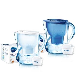 【BRITA】限量！買一送一 馬利拉3.5L濾水壺+4入全效濾芯(共2壺10芯)