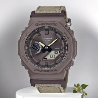 【CASIO 卡西歐】G-SHOCK 太陽能藍芽 八角手錶 環保布質錶帶(GA-B2100CT-5A)