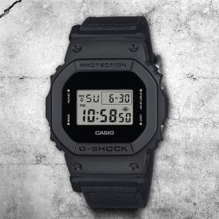 【CASIO 卡西歐】G-SHOCK 尼龍錶帶 電子手錶 女王節(DW-5600BCE-1)