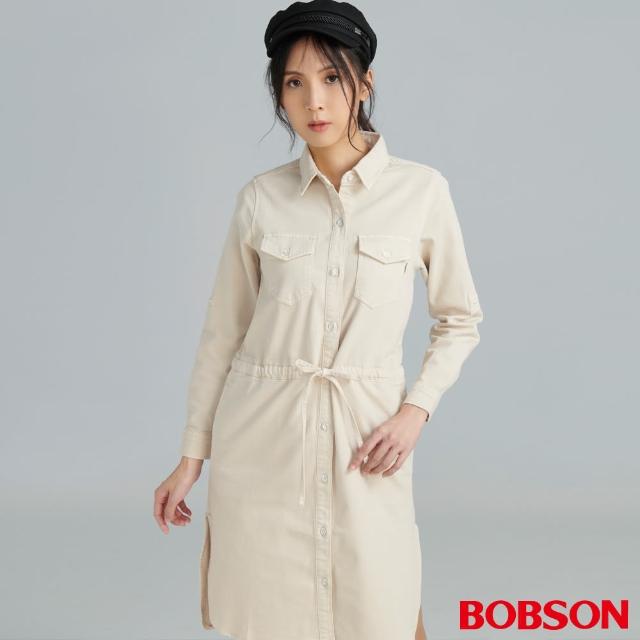【BOBSON】女款抽繩後染洋裝(GL0002-70)