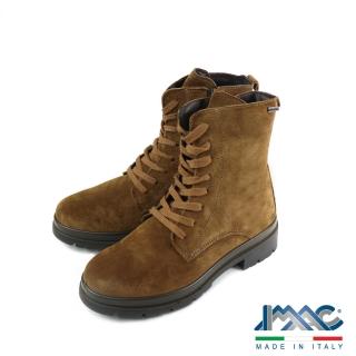 【IMAC】義大利經典麂皮防水綁帶厚底中筒靴 棕色(457959-COG)