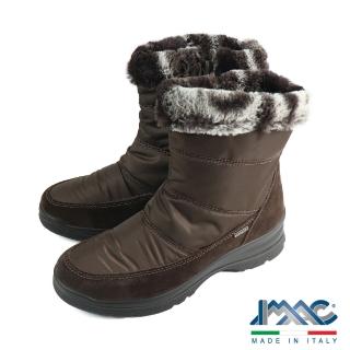 【IMAC】經典厚底保暖毛絨防水雪靴 深棕色(456679-DBR)