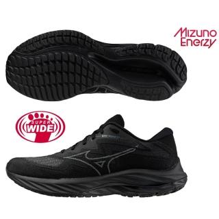 【MIZUNO 美津濃】慢跑鞋 女鞋 運動鞋 緩震 一般型 超寬楦 RIDER SSW 黑 J1GD237752